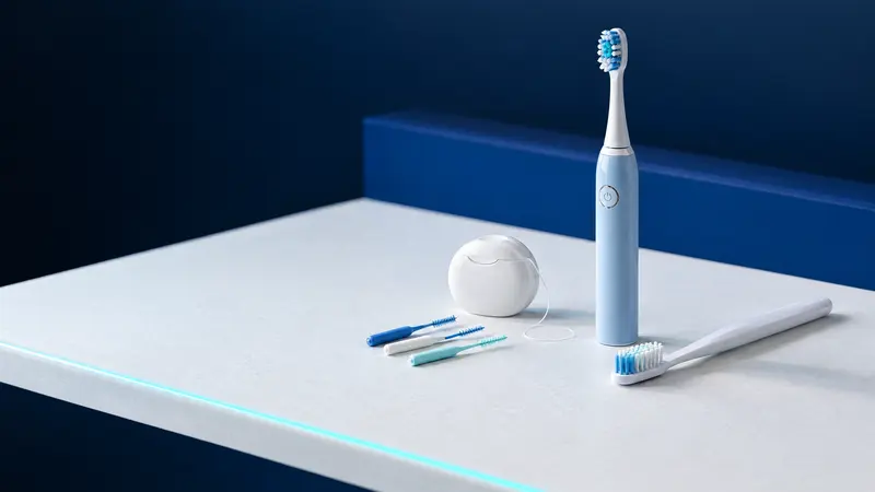 An electric toothbrush, a manual toothbrush, interdental brushes and dental floss